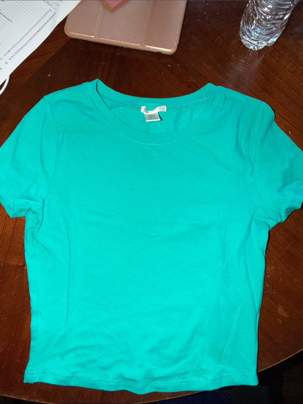 Bozzolo Short Sleeve Crewneck Top — Teal